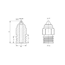 0.25mm Creality Cr-6 Se MK Pirinç Nozzle - Thumbnail