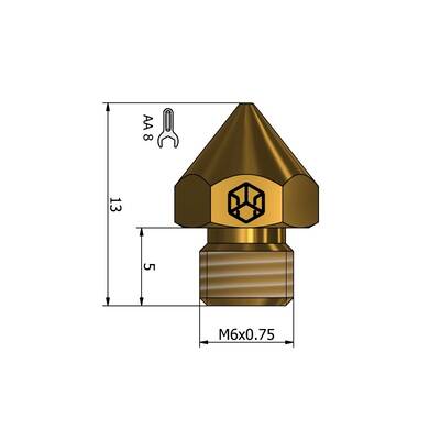 0.2mm CR10S CSA Nozzle – M6x0.75mm