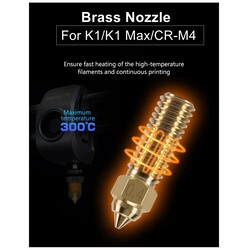 0.2mm Creality K1-K1 Max-Cr-M4 Pirinç Nozzle - Thumbnail
