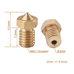 0.2mm E3D V5/V6 Pirinç Nozzle - 1.75mm - Thumbnail