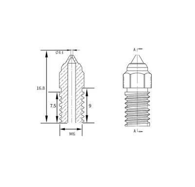 0.2mm High-Speed Pirinç Nozzle - Creality Ender 5 S1 Uyumlu