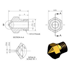 0.2mm MK10 Pirinç Nozzle - M7 - Thumbnail