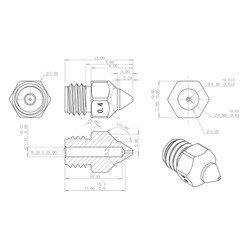 0.2mm TTS Cr-6 Se - Ender 3 S1/Pro MK Pirinç Nozzle - Thumbnail