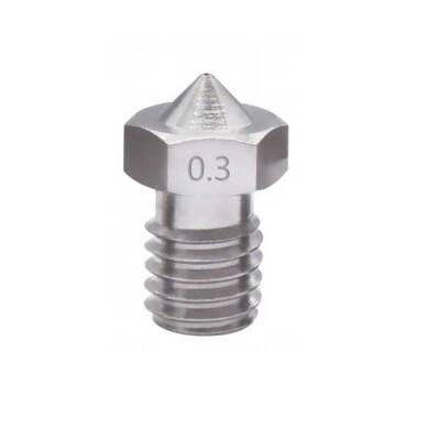 0.3mm E3D V5-V6 Çelik Nozzle - 1.75mm