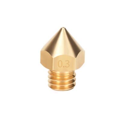 0.3mm Mk8 Pirinç Nozzle - Geniş Kafalı (M8) - Creality Uyumlu