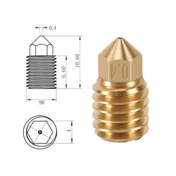 0.4mm Bambu Lab X1-P1P CHT Pirinç Nozzle - High Flow - Thumbnail