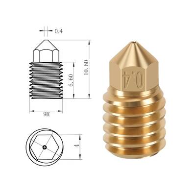 0.4mm Bambu Lab X1-P1P CHT Pirinç Nozzle - High Flow