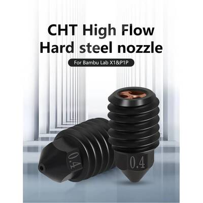 0.4mm Bambu Lab X1-P1P CHT Sert Çelik Nozzle - High Flow