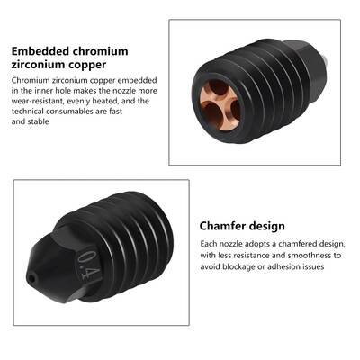 0.4mm Bambu Lab X1-P1P CHT Sert Çelik Nozzle - High Flow