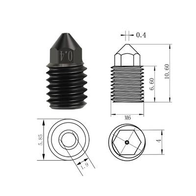 0.4mm Bambu Lab X1-P1P CHT Sert Çelik Nozzle - High Flow
