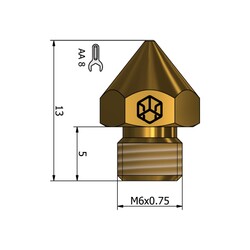 0.4mm CR10S CSA Nozzle – M6x0.75mm - Thumbnail