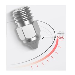 0.4mm Creality Cr-6 Se MK Krom Zirkonyum Bakır Nozzle - 500°C - Thumbnail