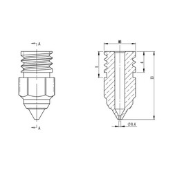 0.4mm Creality CR-6 SE MK Pirinç Nozzle (Orijinal) - 5 Adet - Thumbnail