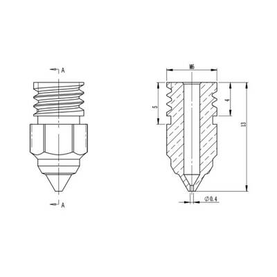 0.4mm Creality CR-6 SE MK Pirinç Nozzle (Orijinal) - 5 Adet