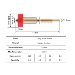 0.4mm E3D REVO All in One Pirinç Nozzle - Thumbnail
