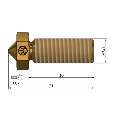 0.4mm E3D Volcano CSA Pirinç Nozzle – Sidewinder X1