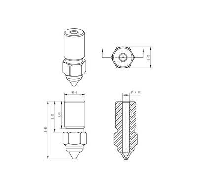 0.4mm High-Speed CHT Pirinç Nozzle - Creality Ender 5 S1 Uyumlu