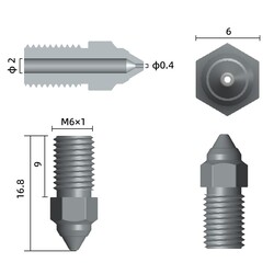 0.4mm High-Speed Nozzle - Creality Ender 5 S1 Uyumlu - Thumbnail