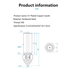 0.4mm Sertleştirilmiş Çelik Creality K1, K1 Max, CR-M4 Nozzle - Thumbnail