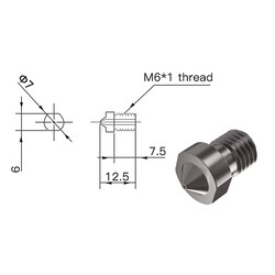 0.4mm Sertleştirilmiş Çelik E3D V5-V6 Nozzle - 1.75mm - Thumbnail