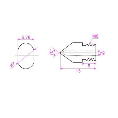 0.4mm Sertleştirilmiş Çelik MK8 Nozzle - 1.75mm - Creality Uyumlu