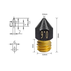 0.4mm Teflon Kaplı MK8 Nozzle -Creality Ender 3 V2/Ender 3 Pro/CR10 Uyumlu - Thumbnail