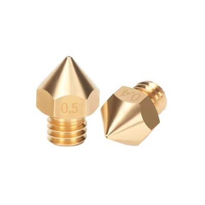 0.5mm Mk8 Pirinç Nozzle - Geniş Kafalı (M8) - Creality Uyumlu