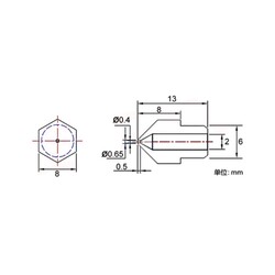 0.5mm Mk8 Pirinç Nozzle - Geniş Kafalı (M8) - Creality Uyumlu - Thumbnail