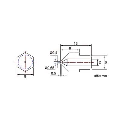 0.5mm Mk8 Pirinç Nozzle - Geniş Kafalı (M8) - Creality Uyumlu