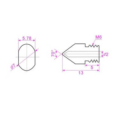 0.5mm Sertleştirilmiş Çelik MK8 Nozzle - 1.75mm - Creality Uyumlu