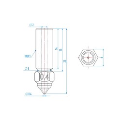 0.6mm Creality K1, K1 Max, CR-M4 Pirinç Nozzle - Thumbnail