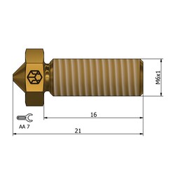 0.6mm E3D Volcano CSA Pirinç Nozzle – Sidewinder X1 - Thumbnail