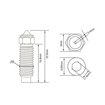 0.6mm Elegoo Neptune 4 Plus / Neptune 4 Max Pirinç Nozzle
