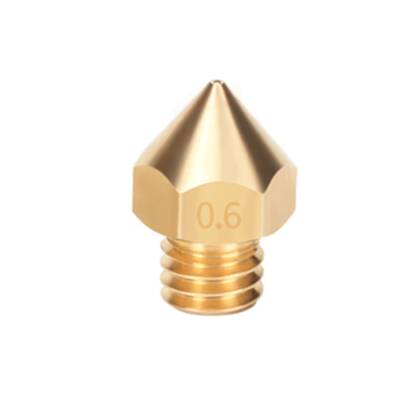 0.6mm Mk8 Pirinç Nozzle - Geniş Kafalı (M8) - Creality Uyumlu