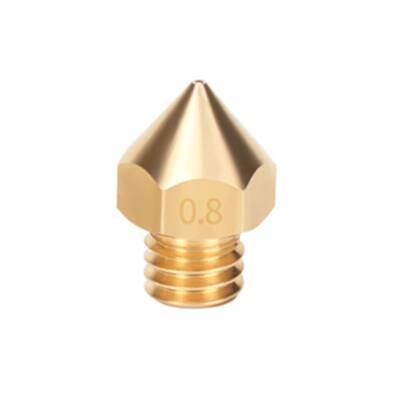 0.8mm Mk8 Pirinç Nozzle - Geniş Kafalı (M8) - Creality Uyumlu