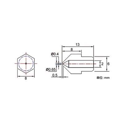 0.8mm Mk8 Pirinç Nozzle - Geniş Kafalı (M8) - Creality Uyumlu