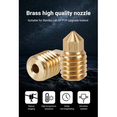 1.0mm Bambu Lab X1-P1P Pirinç Nozzle