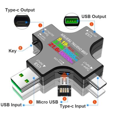 12 in 1 USB Dijital Tester