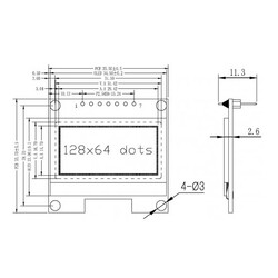 128x64 Oled Lcd Ekran 1.3 inch - Mavi - Thumbnail