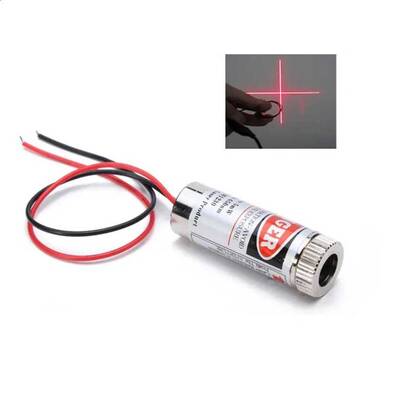 12mm 650nm 5mW Çapraz-Artı Kırmızı Lazer - 5V