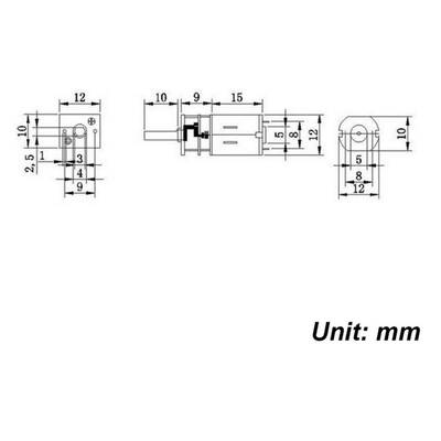 12V 12mm 200 RPM Redüktörlü N20 Mikro DC Motor