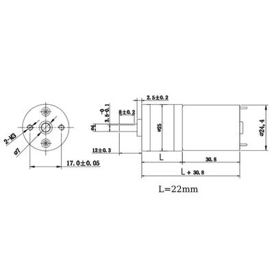 12V 25mm 60 RPM Redüktörlü DC Motor
