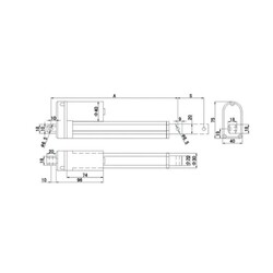 12V DC 500mm Lineer Aktüatör - 7mm/s 1000N - Thumbnail