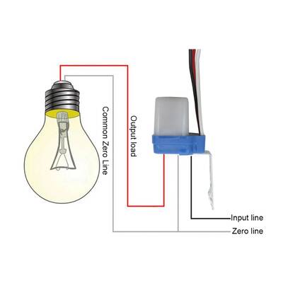 12V DC-AC Fotosel Otomatik Işık Sensörü - Gece Sensörü