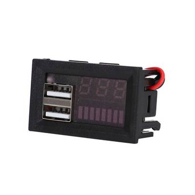 12V Dijital Voltmetre - 5V 2.1A Çıkış - Otomobil Uyumlu - 12V -5V Dönüştürücü