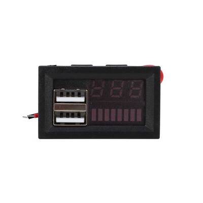 12V Dijital Voltmetre - 5V 2.1A Çıkış - Otomobil Uyumlu - 12V -5V Dönüştürücü