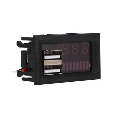 12V Dijital Voltmetre - 5V 2.1A Çıkış - Otomobil Uyumlu - 12V -5V Dönüştürücü