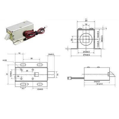 12V Solenoidli Kilit Mandalı - 53x38x28mm