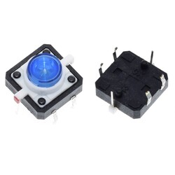 Robo90 - 12x12x7.3mm Mavi Led Işıklı Tact Switch Buton