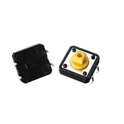 12x12x7.3mm Sarı Push-Tact Buton - 4 Pin - Thumbnail
